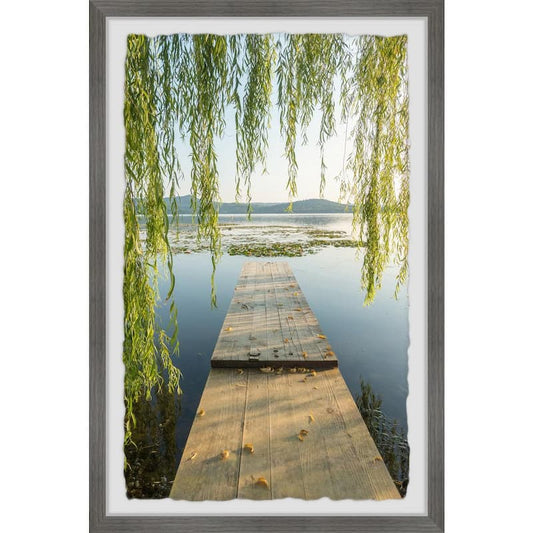 Wooden Plank Bridge by Marmont Hill Framed Nature Art Print 36 in. x 24 in.