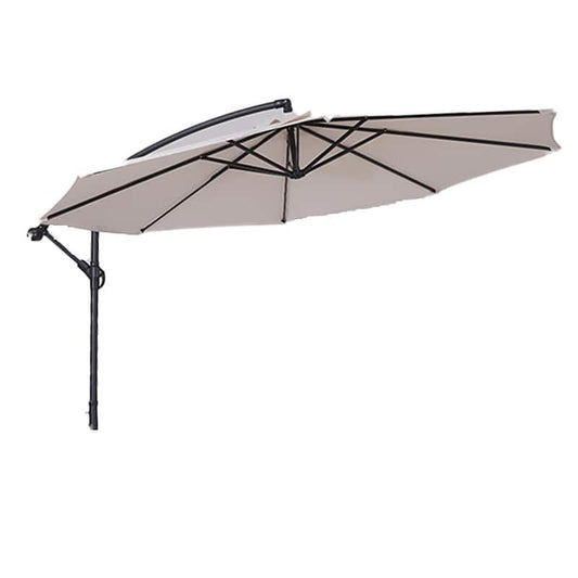 10 ft. Outdoor Cantilever Umbrella with Crank Weatherproof Waterproof in Beige