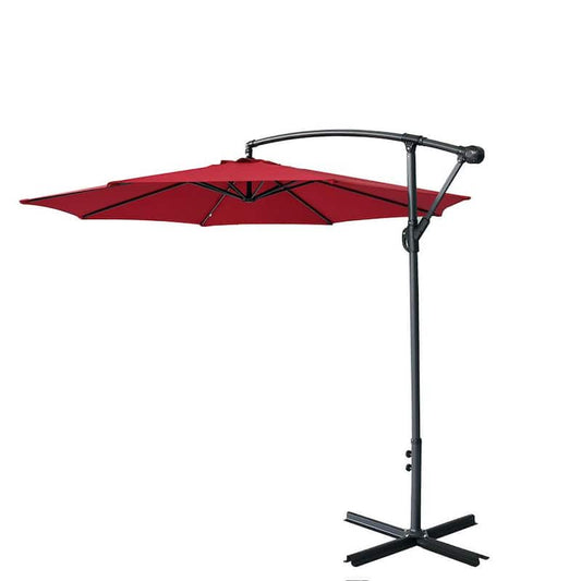 10 ft. Cantilever Hanging Patio Umbrella in Wine Red