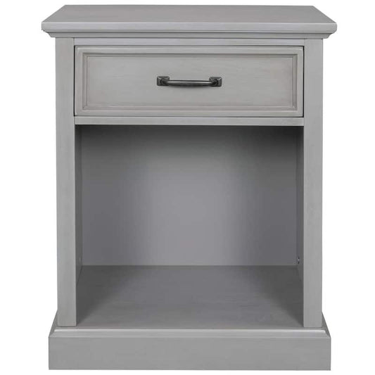 1-Drawer Gray Nightstand 26 in. H x 22 in. W x 15.9 in. D
