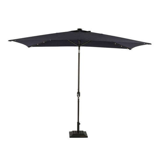 10 ft. Market Patio Umbrella in Black with LED Middle
