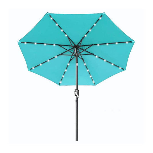 10 ft. Market Solar Outdoor Patio Umbrella in Blue