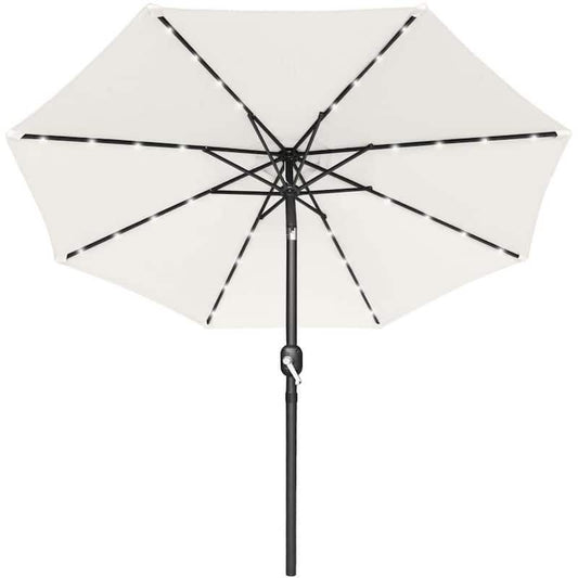 10 ft. Outdoor Market Solar Patio Umbrella in White