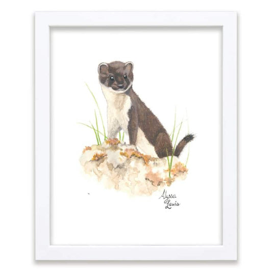 Woodland Tinies  Otter  by Alyssa Lewis Individual White Framed Animal Art Print 24 in. x 18 in.
