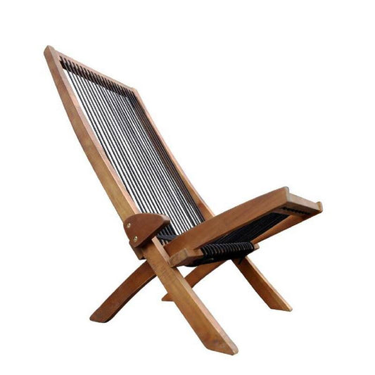 Wood Folding Roping Outdoor Lounge Chair